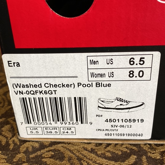 Vans Era Checkered Aqua Blue - Men’s 6.5/Women’s 8 - Picture 7 of 7